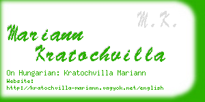 mariann kratochvilla business card